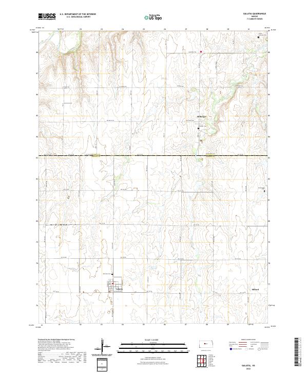 US Topo 7.5-minute map for Galatia KS