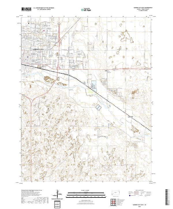 US Topo 7.5-minute map for Garden City East KS