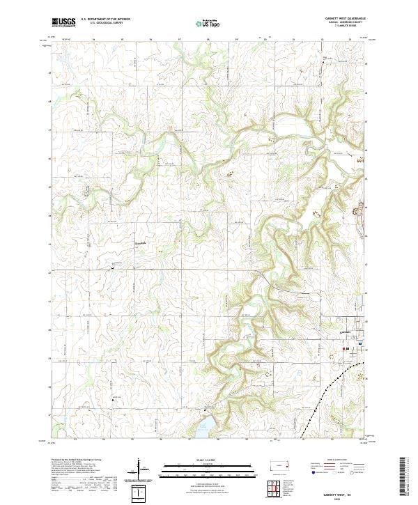 US Topo 7.5-minute map for Garnett West KS