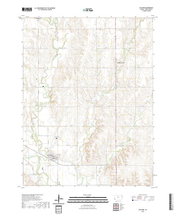 US Topo 7.5-minute map for Gaylord KS