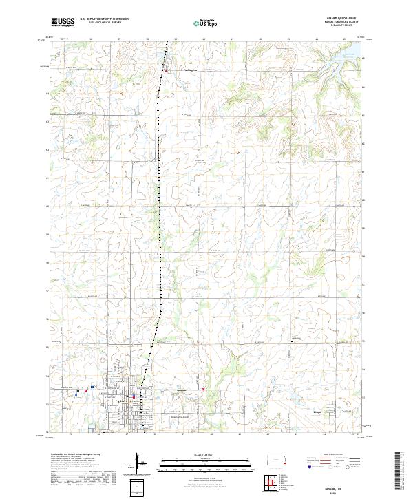 US Topo 7.5-minute map for Girard KS