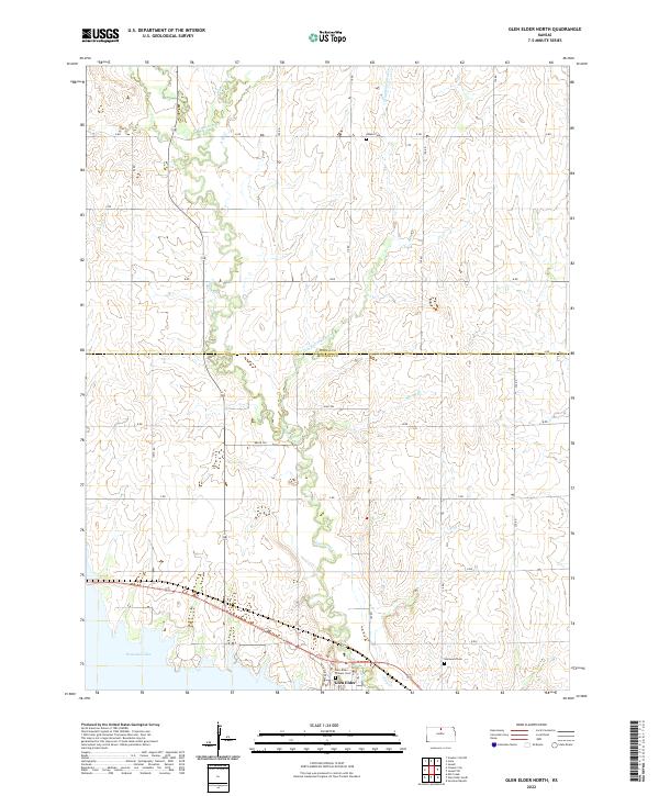 US Topo 7.5-minute map for Glen Elder North KS