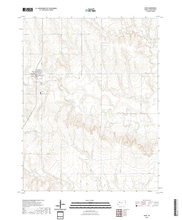 US Topo 7.5-minute map for Gove KS