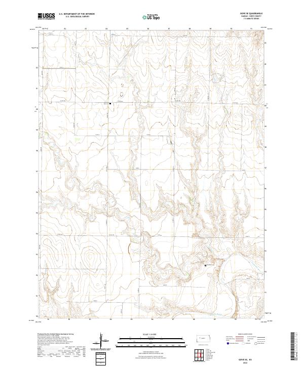 US Topo 7.5-minute map for Gove SE KS