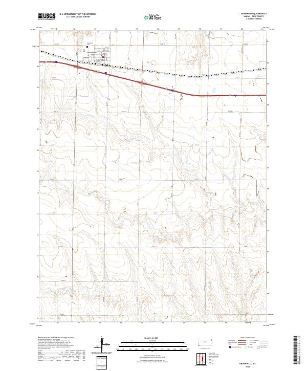 US Topo 7.5-minute map for Grainfield KS