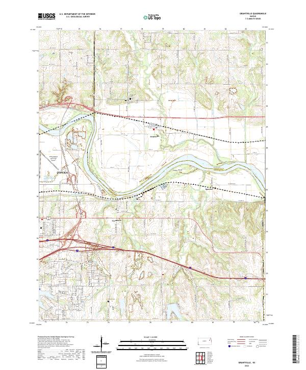 US Topo 7.5-minute map for Grantville KS