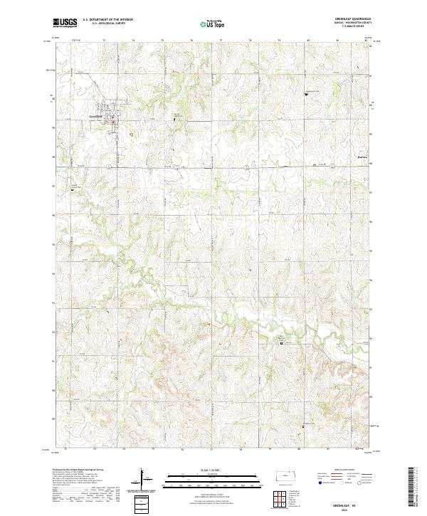 US Topo 7.5-minute map for Greenleaf KS