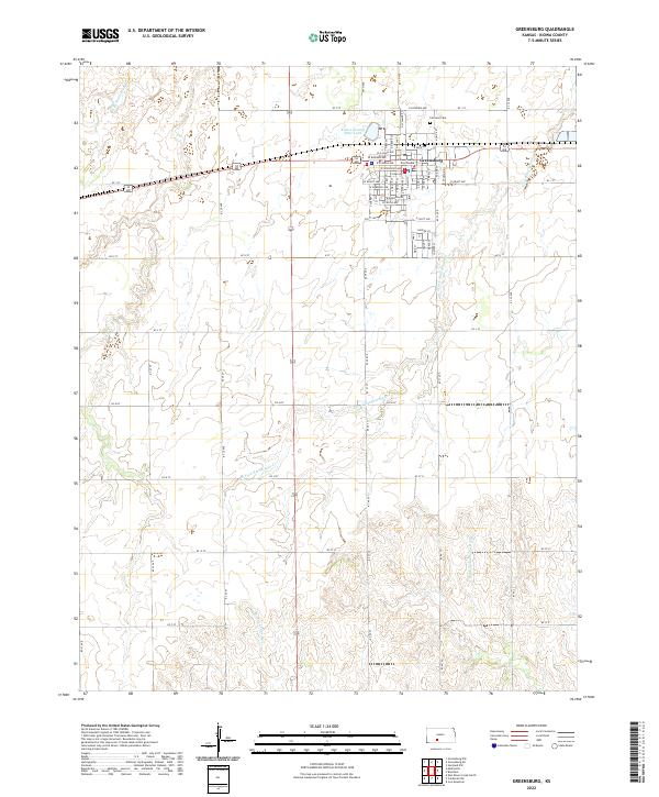 US Topo 7.5-minute map for Greensburg KS