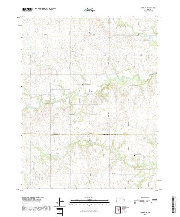 US Topo 7.5-minute map for Gridley SE KS