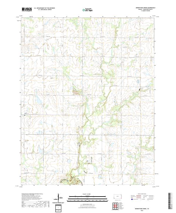 US Topo 7.5-minute map for Grindstone Creek KS