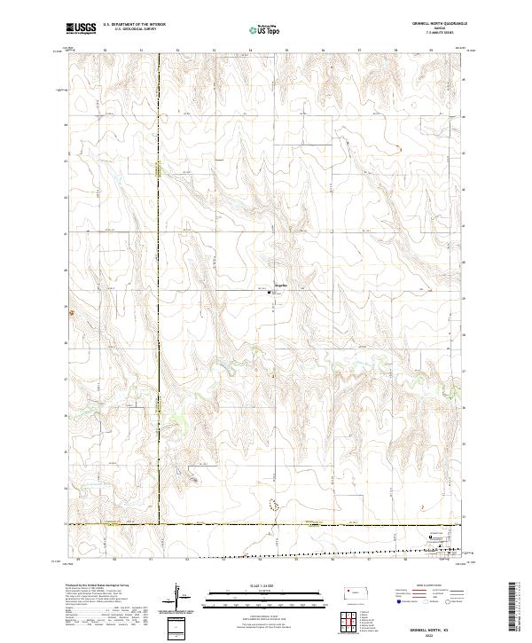 US Topo 7.5-minute map for Grinnell North KS