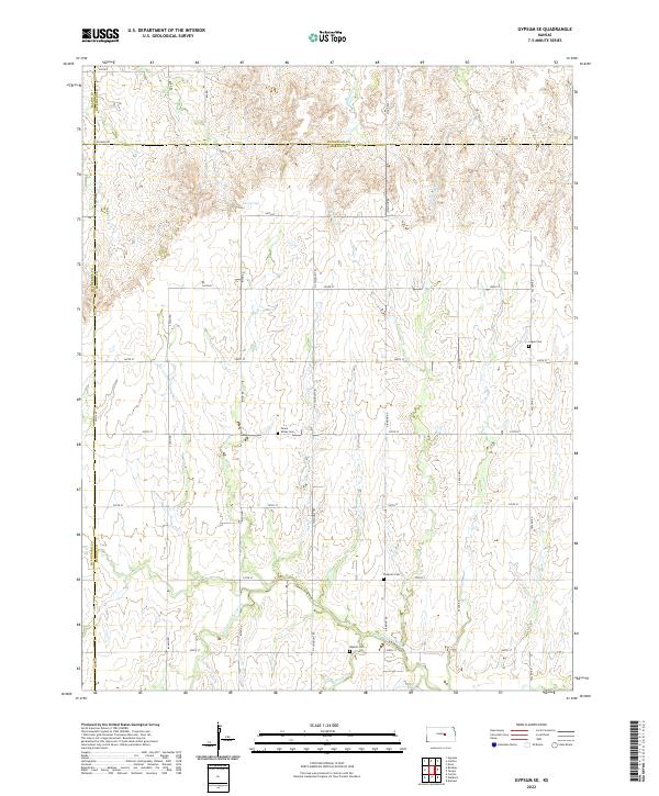 US Topo 7.5-minute map for Gypsum SE KS