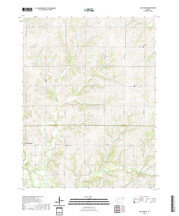 US Topo 7.5-minute map for Half Mound KS