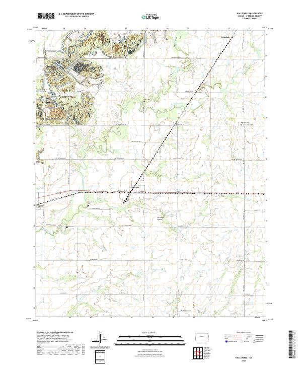 US Topo 7.5-minute map for Hallowell KS