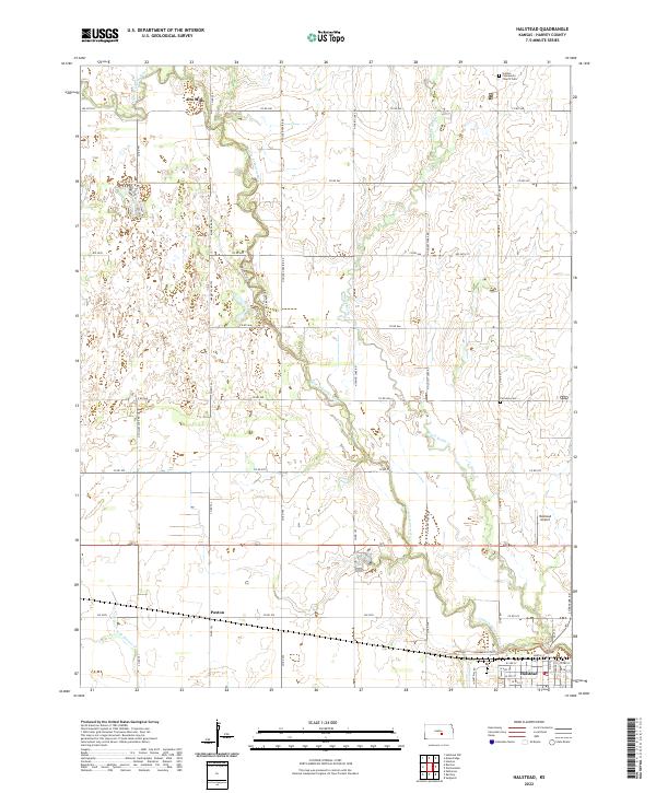 US Topo 7.5-minute map for Halstead KS