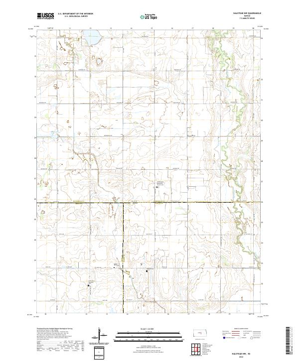 US Topo 7.5-minute map for Halstead NW KS