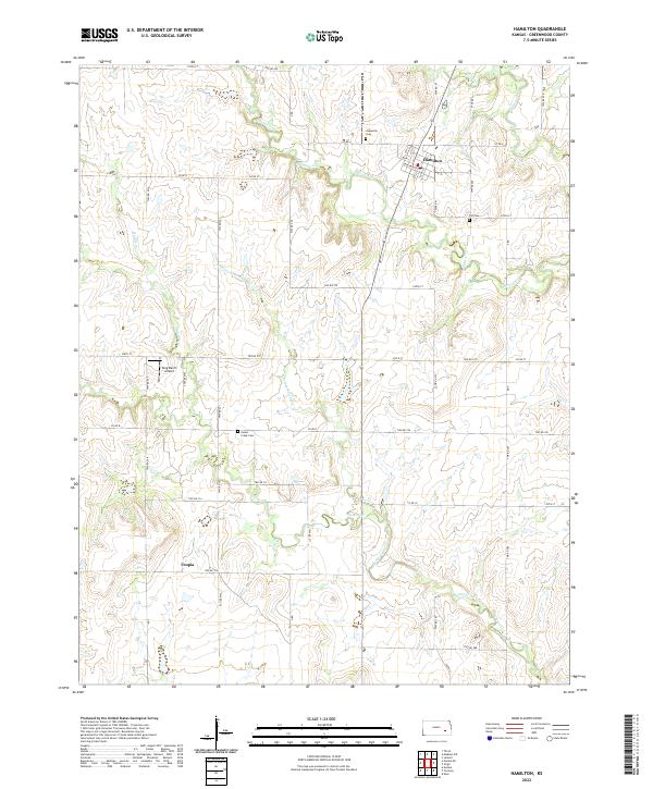 US Topo 7.5-minute map for Hamilton KS