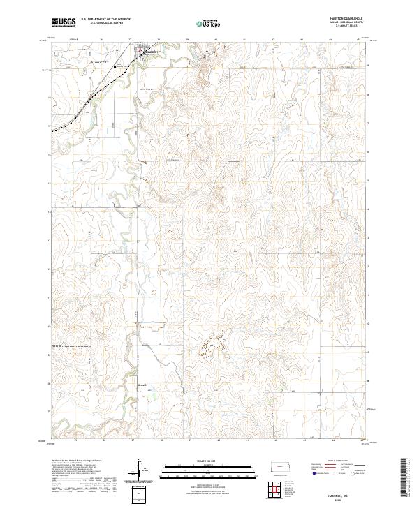 US Topo 7.5-minute map for Hanston KS