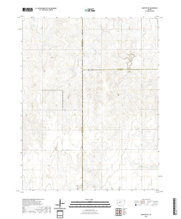 US Topo 7.5-minute map for Hanston SE KS