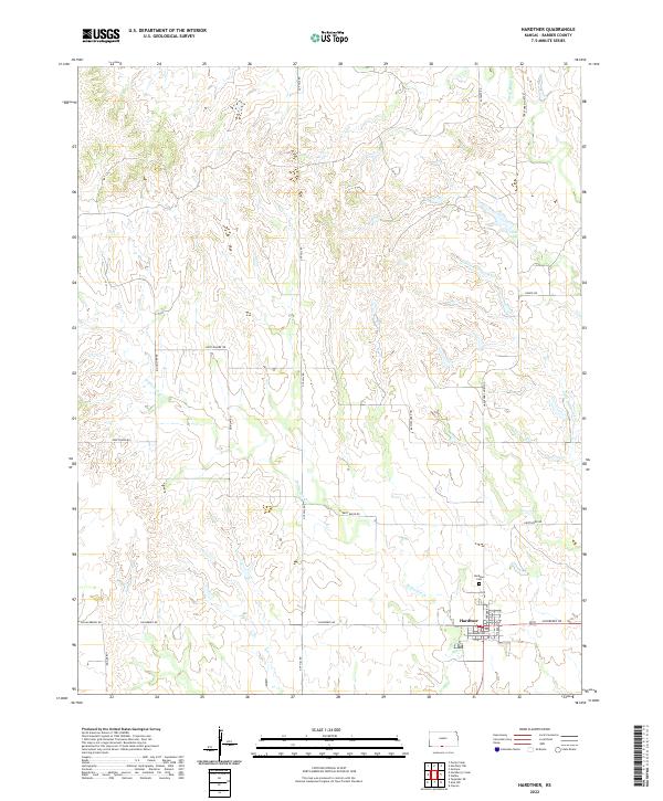 US Topo 7.5-minute map for Hardtner KS