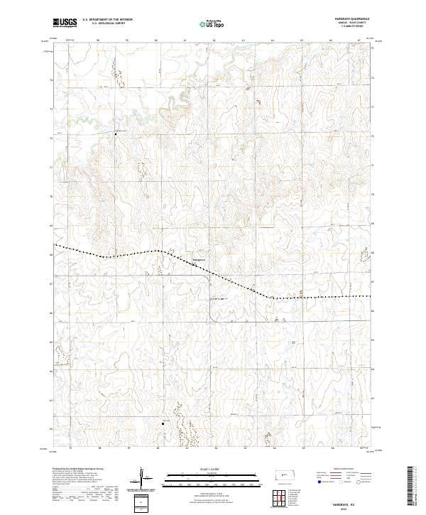 US Topo 7.5-minute map for Hargrave KS