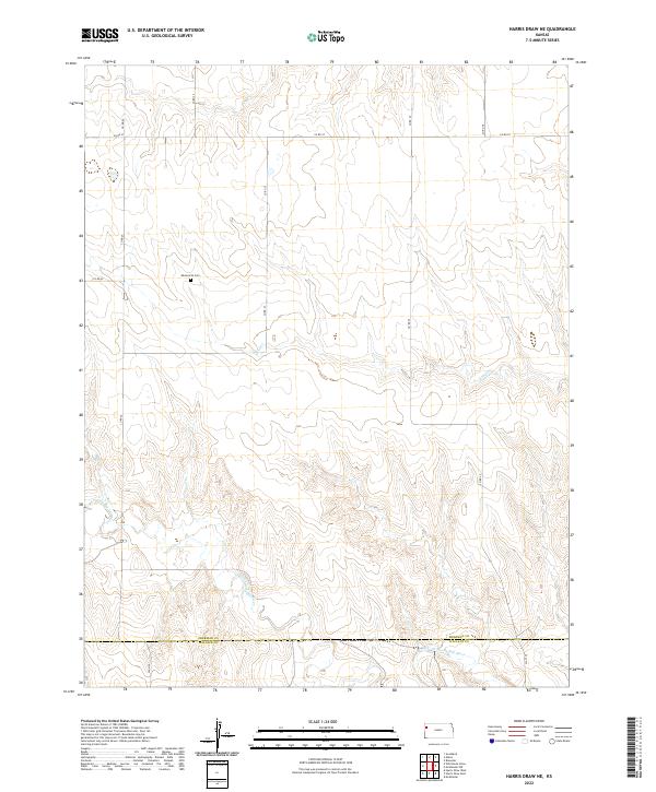 US Topo 7.5-minute map for Harris Draw NE KS