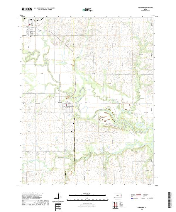 US Topo 7.5-minute map for Hartford KS