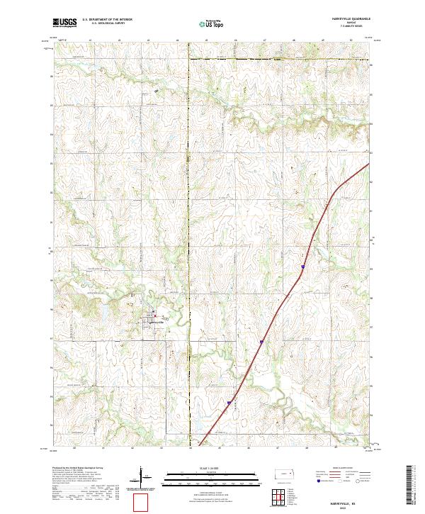 US Topo 7.5-minute map for Harveyville KS