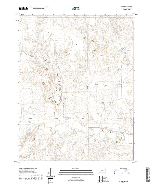 US Topo 7.5-minute map for Hay Canyon KS