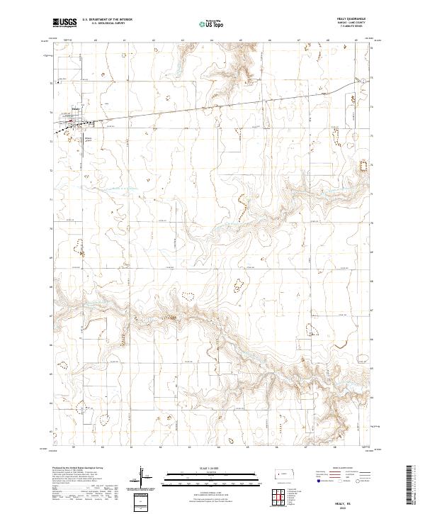 US Topo 7.5-minute map for Healy KS