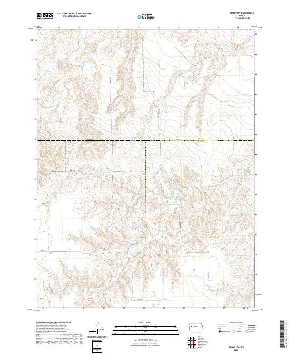 US Topo 7.5-minute map for Healy NW KS