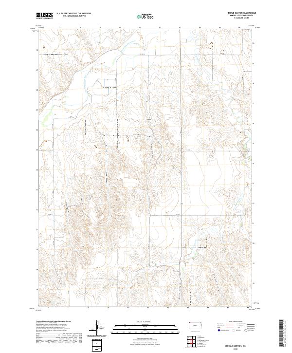 US Topo 7.5-minute map for Henkle Canyon KS