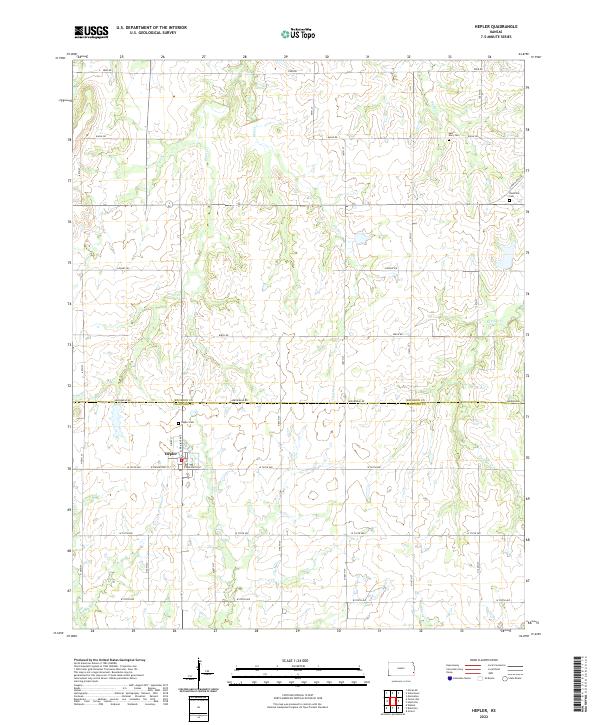 US Topo 7.5-minute map for Hepler KS