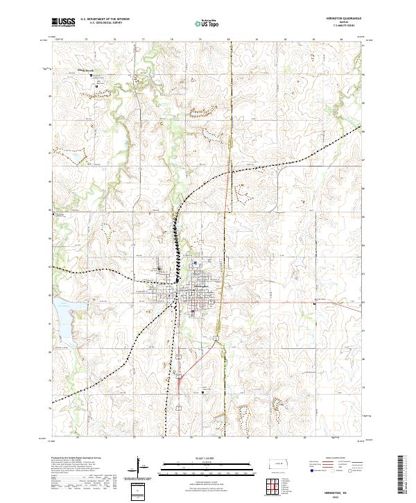 US Topo 7.5-minute map for Herington KS