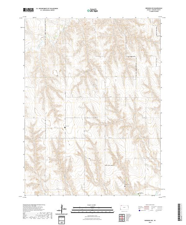 US Topo 7.5-minute map for Herndon NW KS