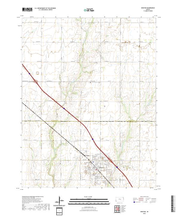 US Topo 7.5-minute map for Hesston KS