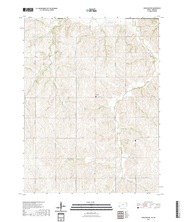 US Topo 7.5-minute map for Highland NW KSNE