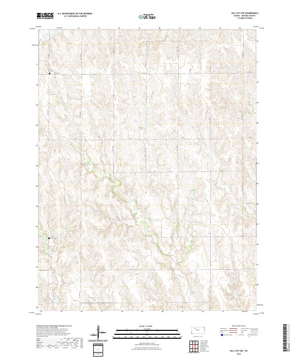 US Topo 7.5-minute map for Hill City NW KS