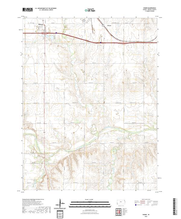 US Topo 7.5-minute map for Homer KS