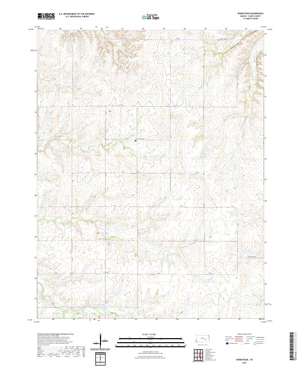 US Topo 7.5-minute map for Homestead KS