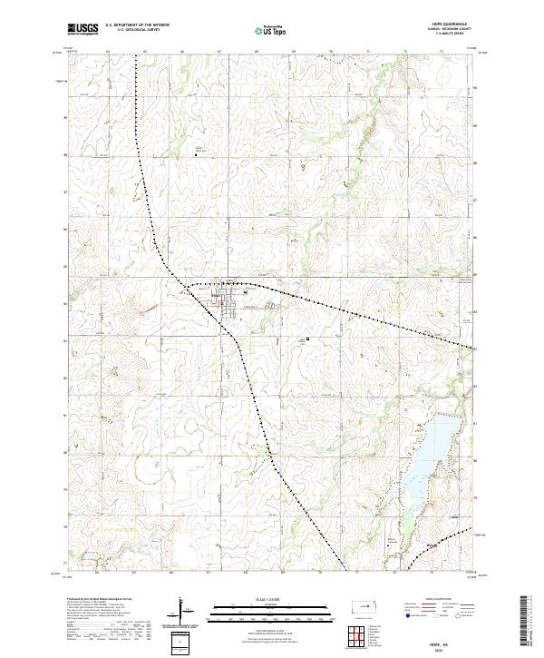 US Topo 7.5-minute map for Hope KS