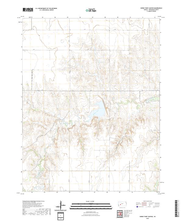 US Topo 7.5-minute map for Horse Thief Canyon KS