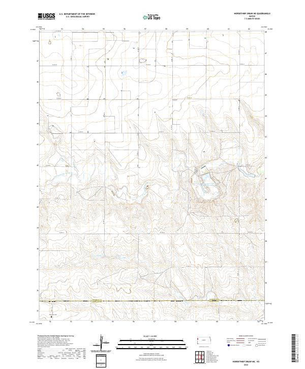 US Topo 7.5-minute map for Horsethief Draw NE KS