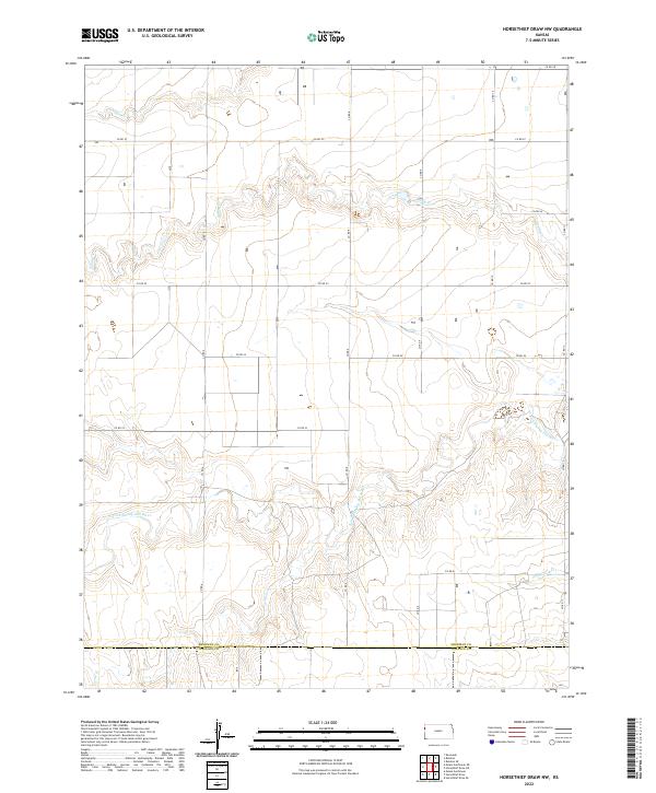 US Topo 7.5-minute map for Horsethief Draw NW KS