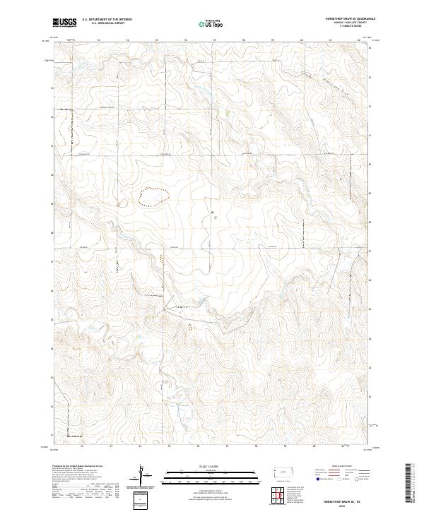 US Topo 7.5-minute map for Horsethief Draw SE KS