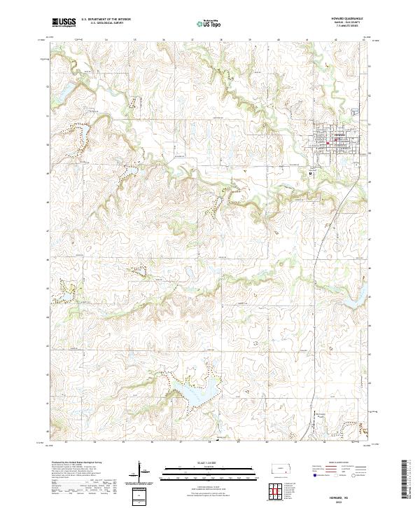 US Topo 7.5-minute map for Howard KS