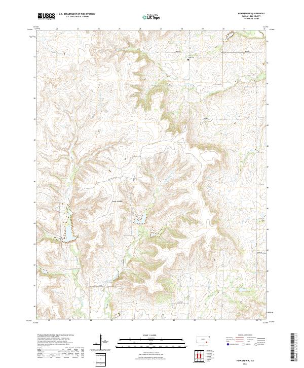 US Topo 7.5-minute map for Howard NW KS