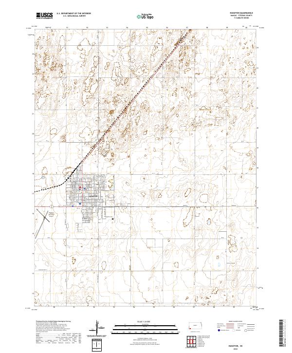 US Topo 7.5-minute map for Hugoton KS