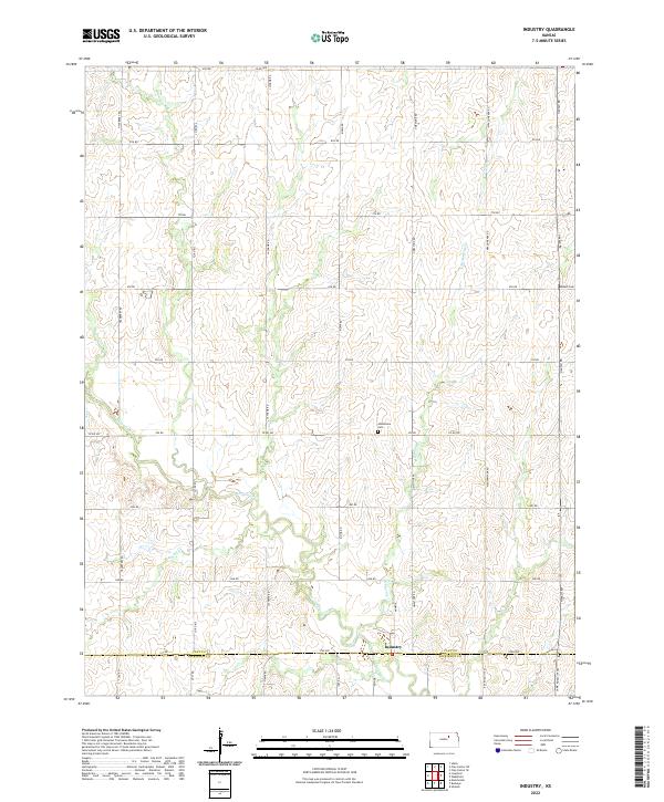 US Topo 7.5-minute map for Industry KS