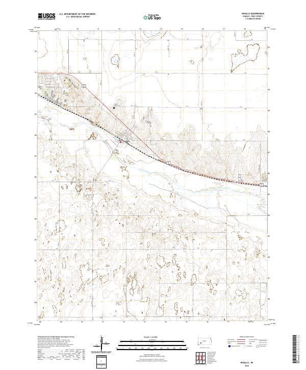 US Topo 7.5-minute map for Ingalls KS